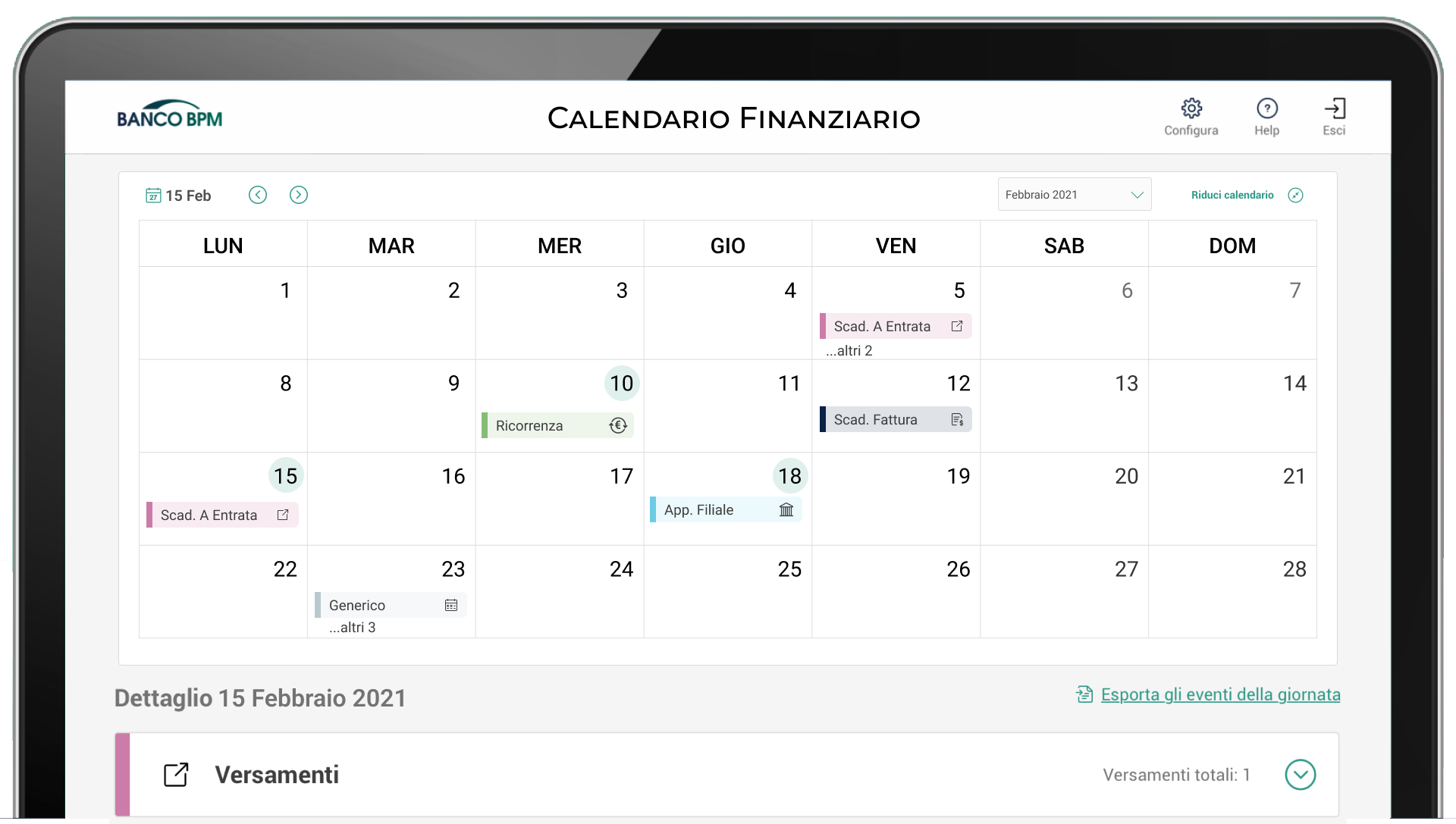 Calendario Finanziario | Banco BPM